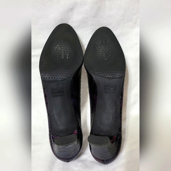 Stuart Weitzman Womens‎ Iridescent Purple Snake Print Leather Heels 9.5N NWOB - Picture 6 of 15